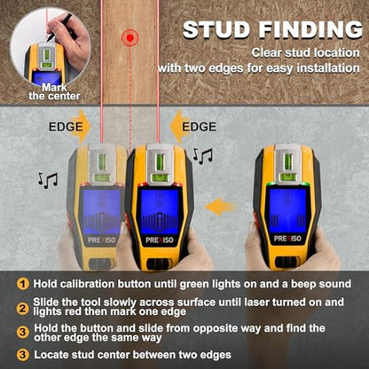 Stud Laser: PREXISO 2-in-1 Stud Finder with Laser Level – Packaging