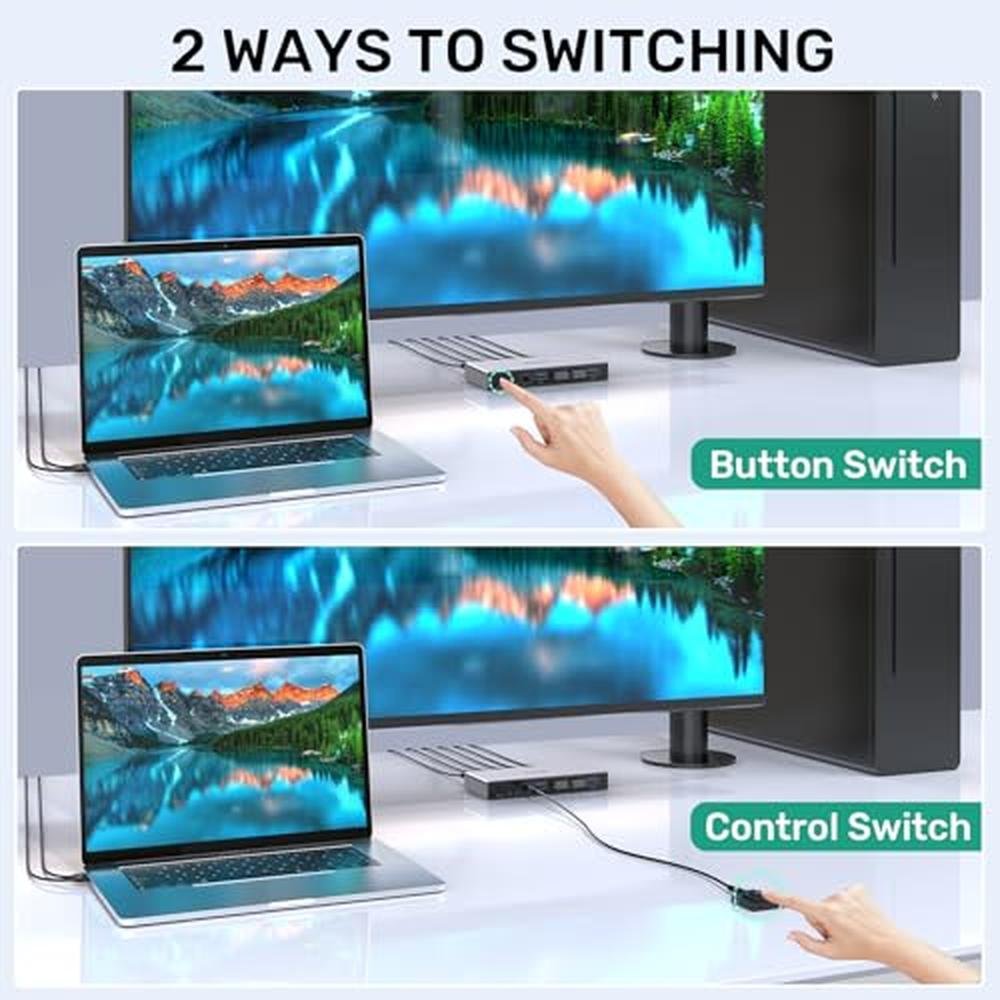 KVM Computers: SUIDEK HDMI KVM Switch 1 Monitor 2 Computers – Packaging