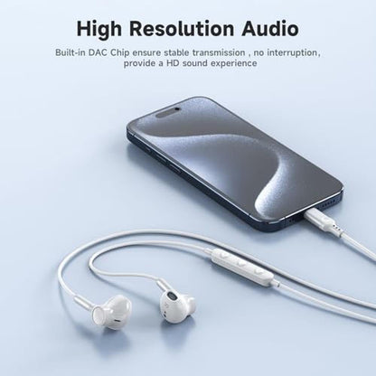 iPhone Headphones: USB C Earbuds for iPhone 16 – In Use