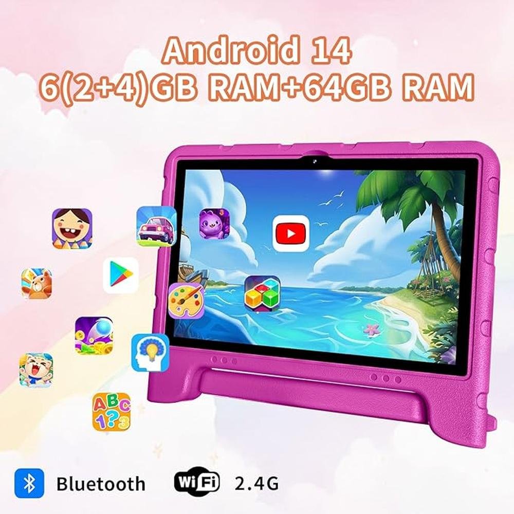 Kids Tablet: Android 14 Tablet 10 Inch Kids Tablets with – Side View