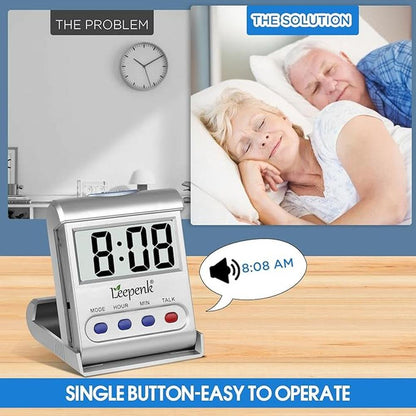 Leapenk Clock: Leapenk 2-Pack Talking Clocks for Blind – Side View