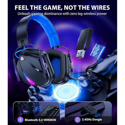 HW12 Wireless Gaming Headset with Microphone 2.4GHz – Side View