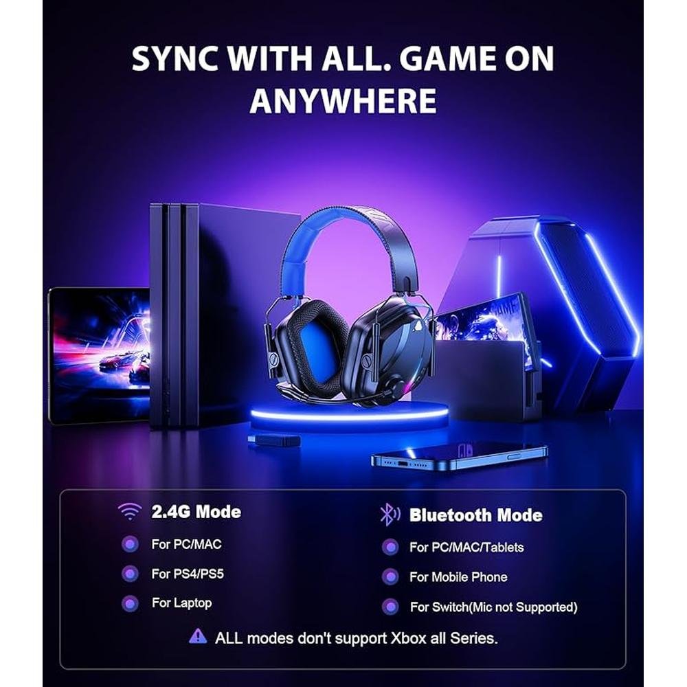 HW12 Wireless Gaming Headset with Microphone 2.4GHz – In Use