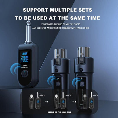Upgrade 4GHz: Wireless XLR Transmitter and Receiver – Side View