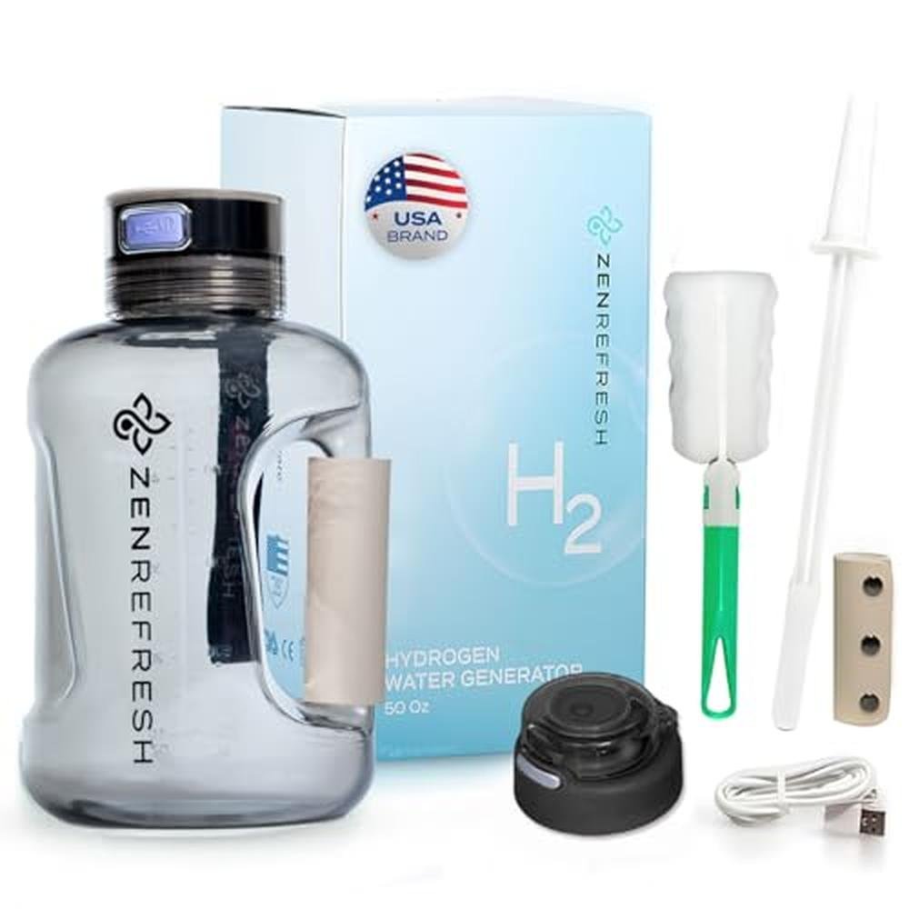 Hydrogen Water: Zen Refresh 50 Oz Hydrogen Water Bottle – Front View