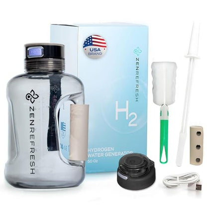 Hydrogen Water: Zen Refresh 50 Oz Hydrogen Water Bottle – Front View