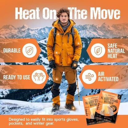 Natural Large Hand Warmers: 40-Count Air-Activated 18 Hours – Side View