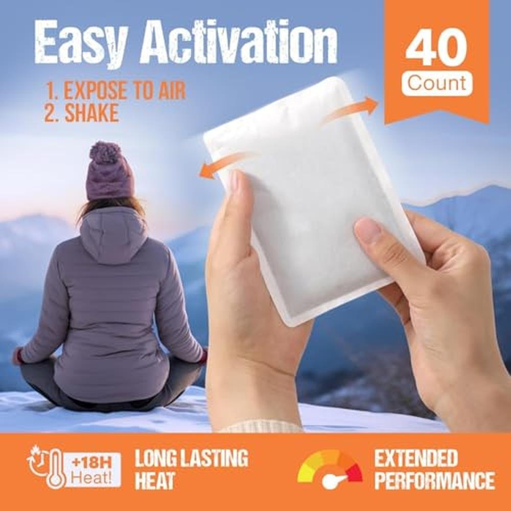Natural Large Hand Warmers: 40-Count Air-Activated 18 Hours – In Use