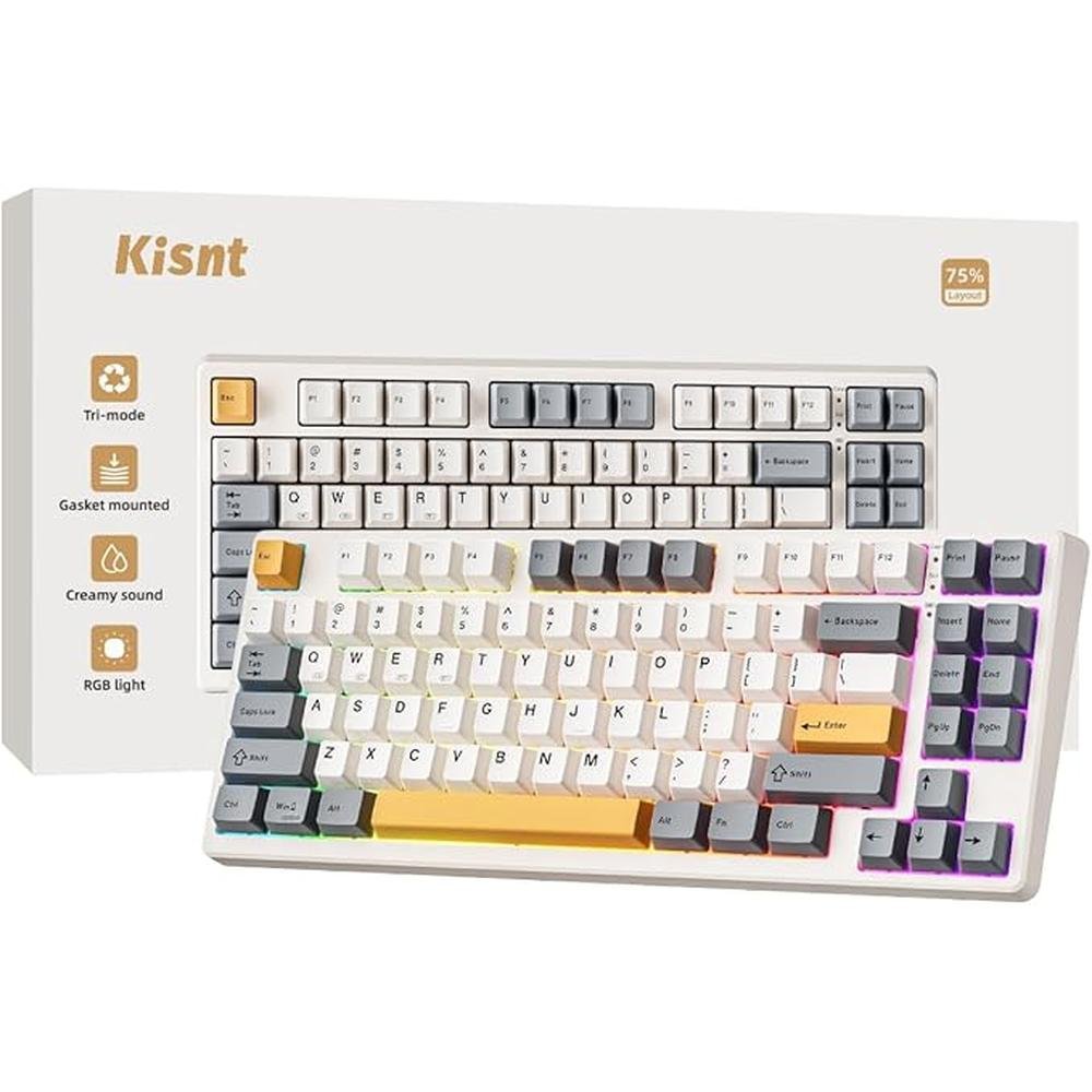 Mechanical Keyboard: Wireless Gasket Mounted with Creamy – Front View