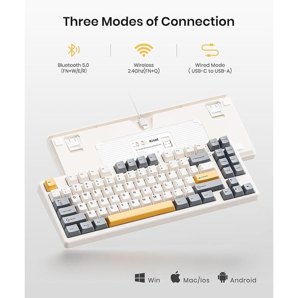 Mechanical Keyboard: Wireless Gasket Mounted with Creamy – Side View