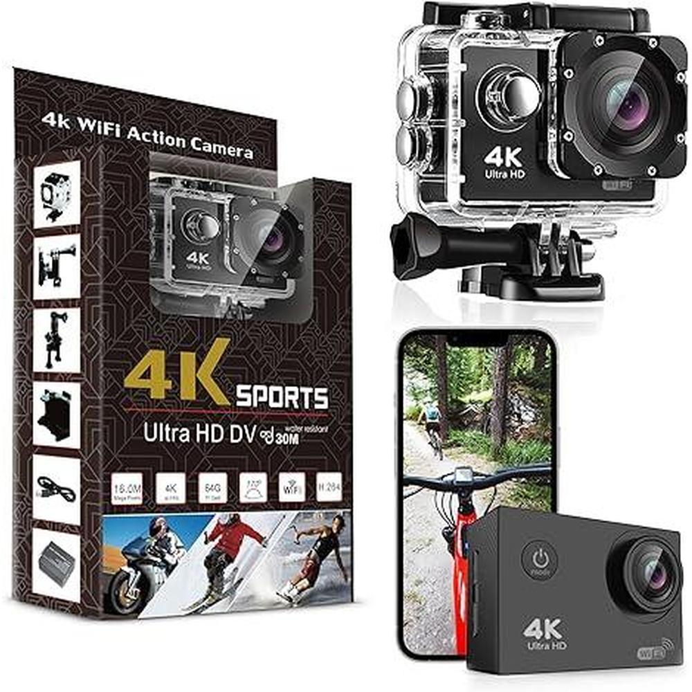 Pro Xtreme 4K Action Camera: Ultra HD Waterproof Camera – Front View