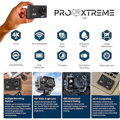 Pro Xtreme 4K Action Camera: Ultra HD Waterproof Camera – Packaging