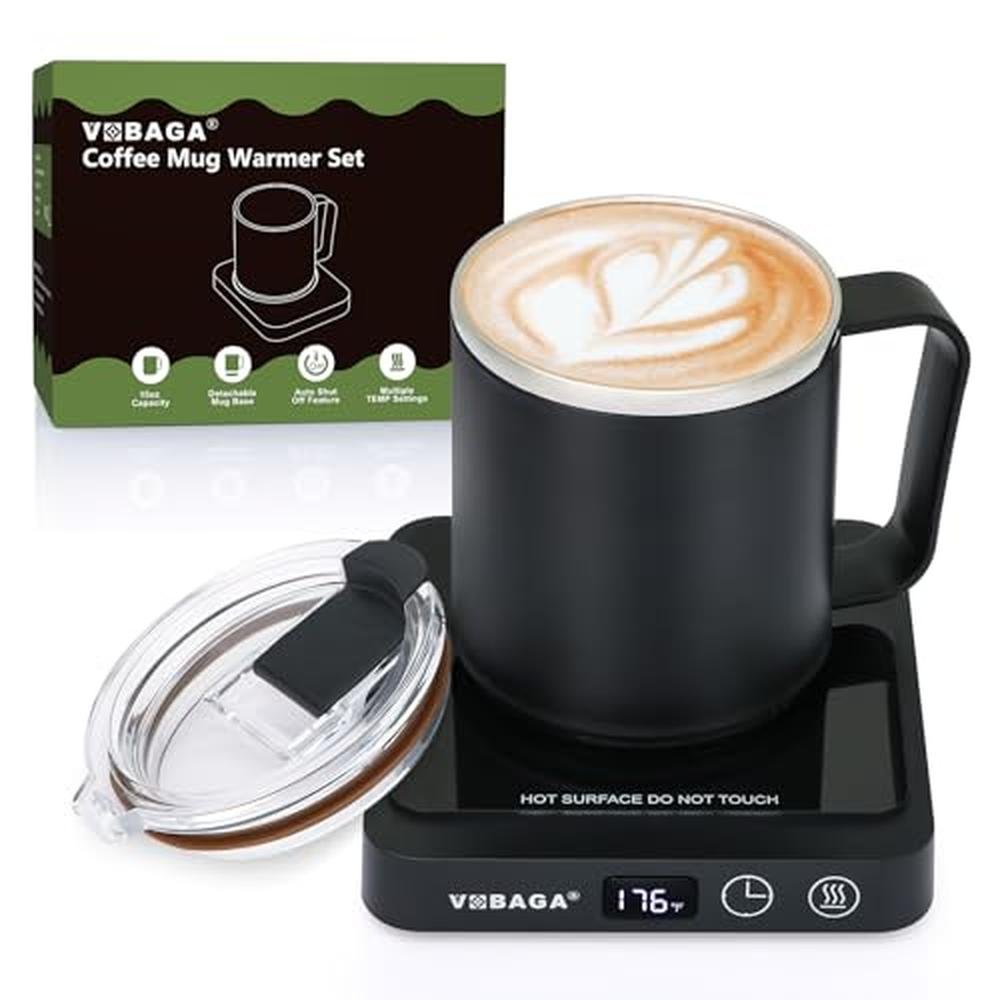 Coffee Warmer: VOBAGA Mug Warmer & Mug Set for Desk – Front View