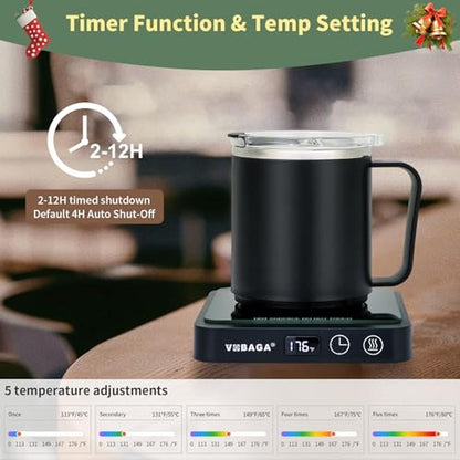 Coffee Warmer: VOBAGA Mug Warmer & Mug Set for Desk – Side View