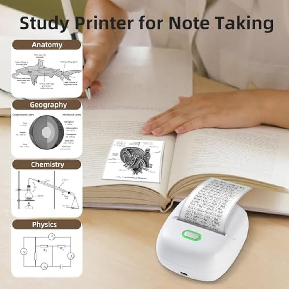 Sticker Printer: ORGSTA S002 Mini Printer Thermal Inkless – Side View
