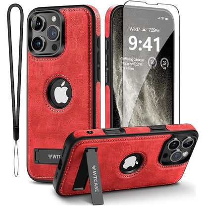 Iphone Compatible: Luxury Leather Case for Iphone 16 Pro Max – Front View