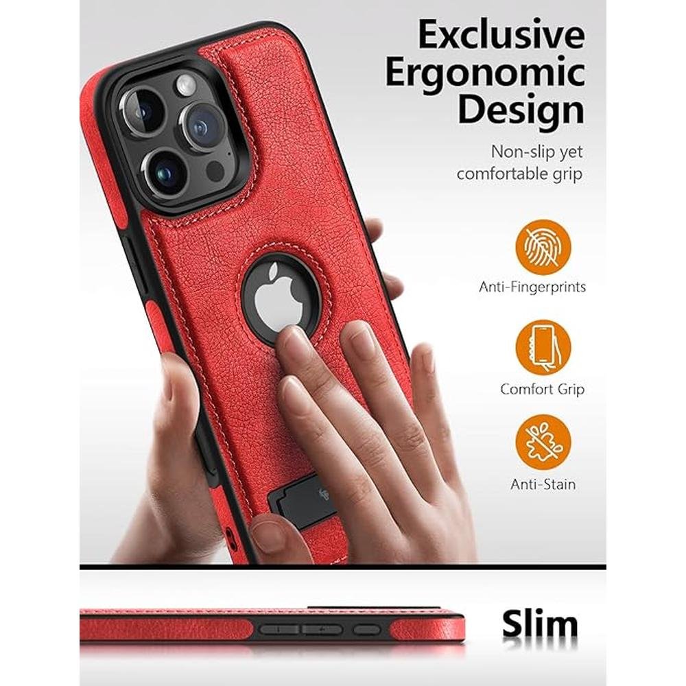 Iphone Compatible: Luxury Leather Case for Iphone 16 Pro Max – In Use