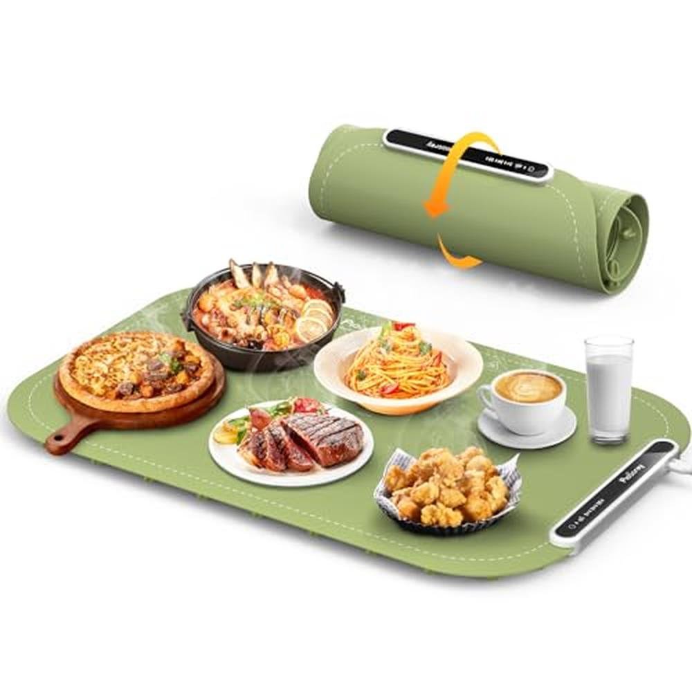 Food Warming Mat: Silicone Electric Heating Tray – Front View