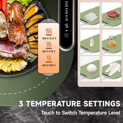 Food Warming Mat: Silicone Electric Heating Tray – Side View