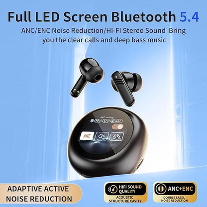 Wireless Earbuds: Touch Screen Bluetooth 5.4 Ear Buds – Side View