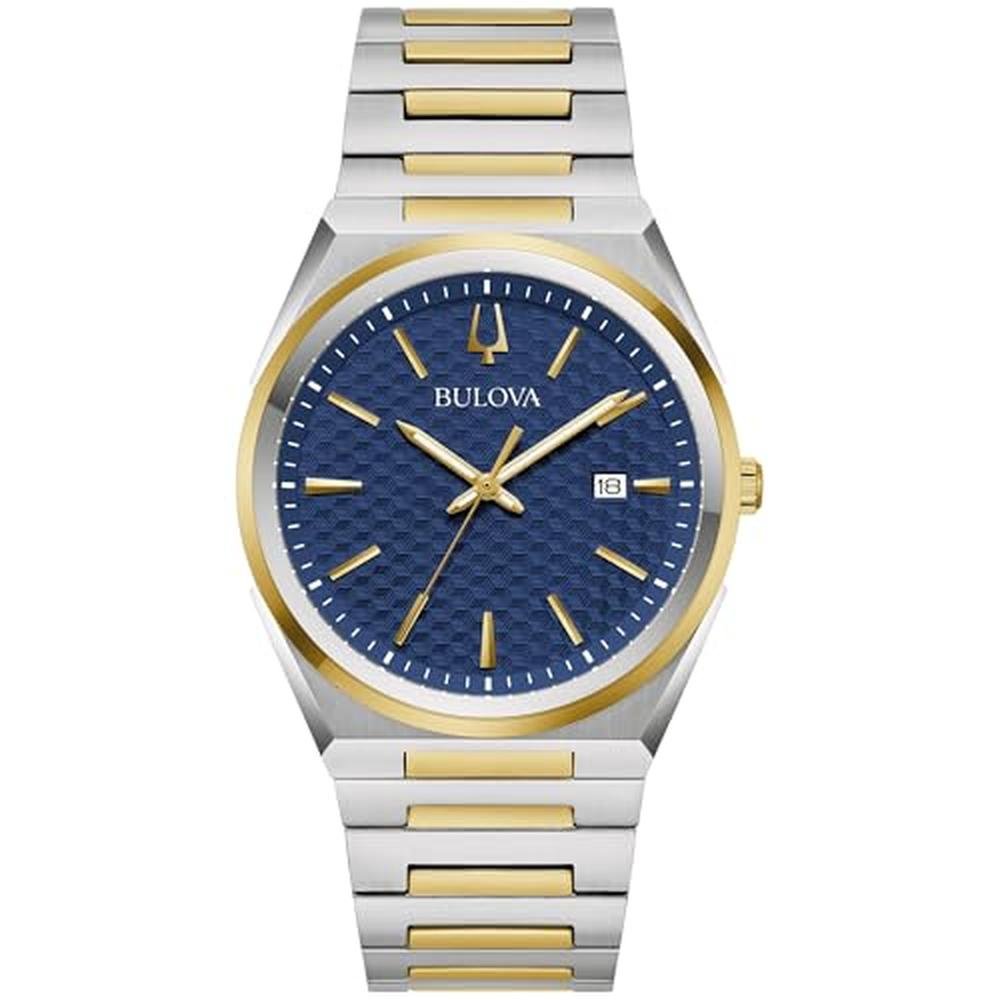 Bulova Mens Classic Quartz Two Tone Stainless Steel Watch – Front View