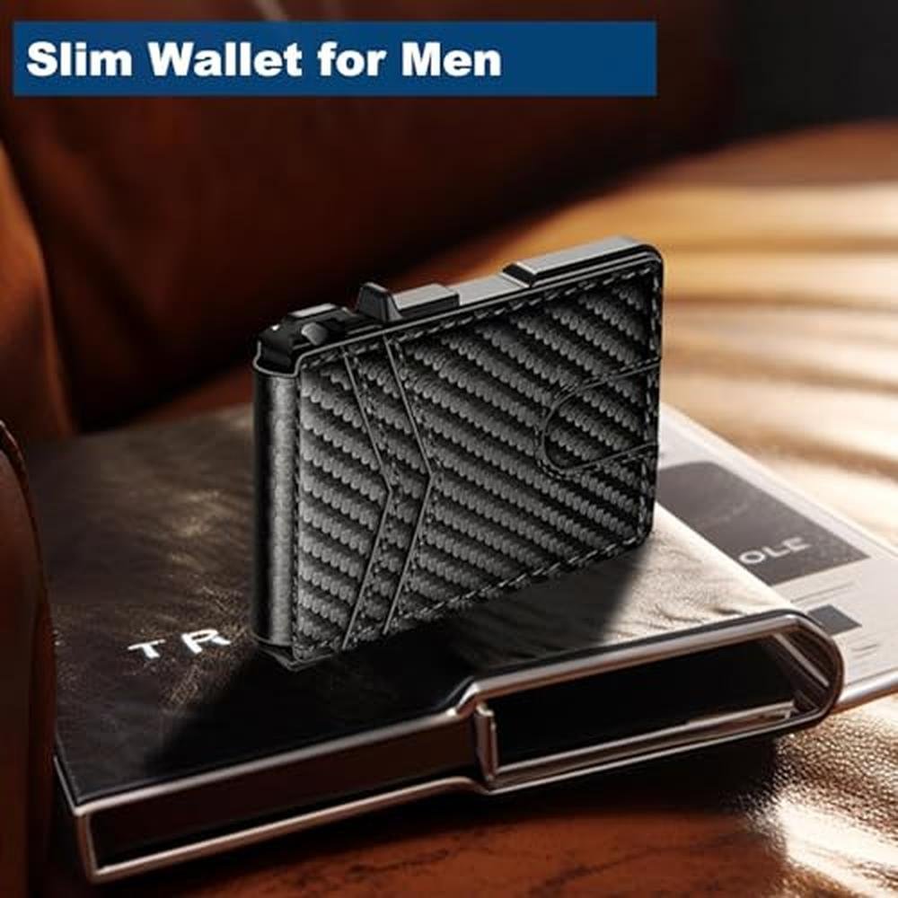 Wallet Men: ZALVEX Mens Minimalist Wallet 9-13 Cards Slim – Side View