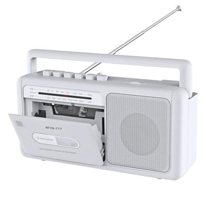 Cassette Tape Player: Bluetooth Boombox AM/FM Radio USB – Front View