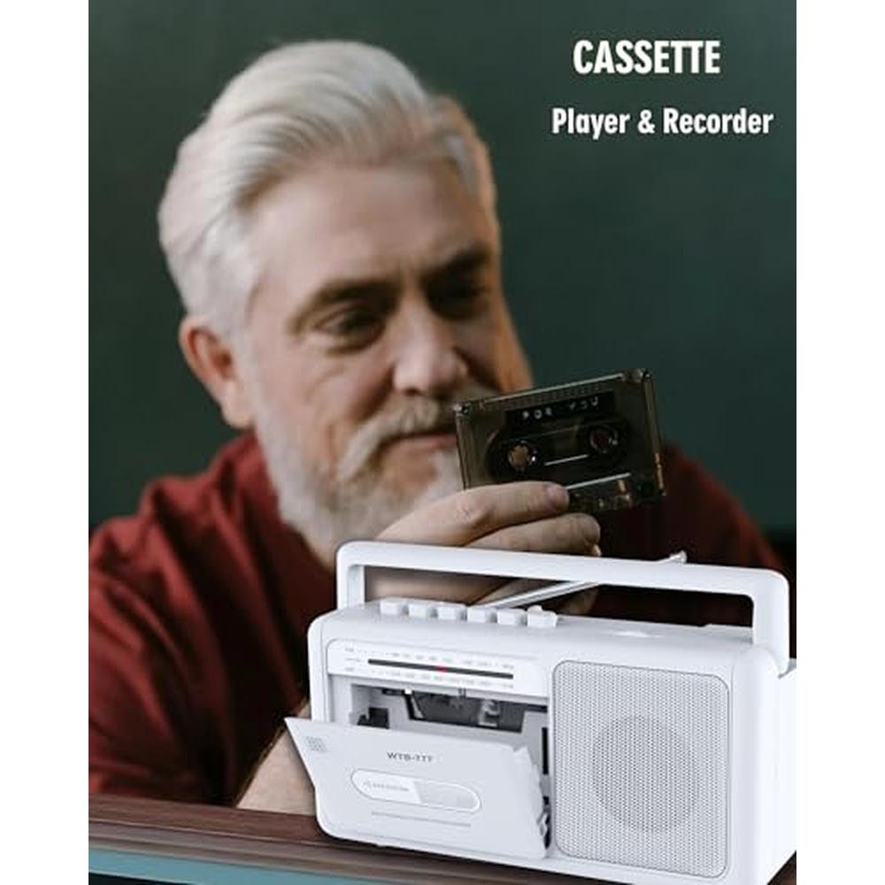 Cassette Tape Player: Bluetooth Boombox AM/FM Radio USB – Close-up Detail