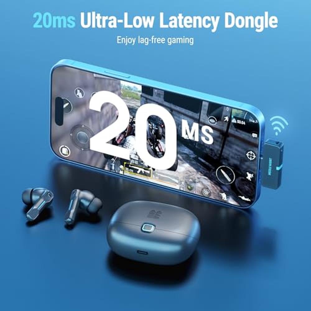 Middle Rabbit SW5 Wireless Gaming Earbuds with Mic – Side View