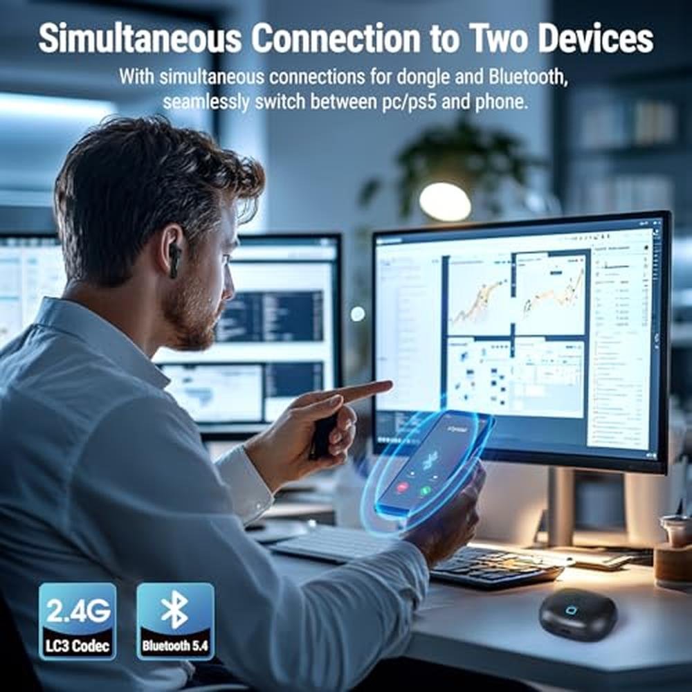 Middle Rabbit SW5 Wireless Gaming Earbuds with Mic – Close-up Detail
