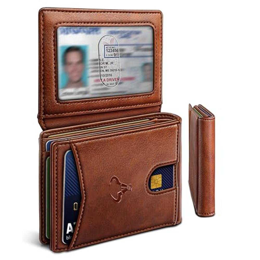 BULLIANT Men Wallet: Slim Leather Wallet Front Pocket Card – Front View