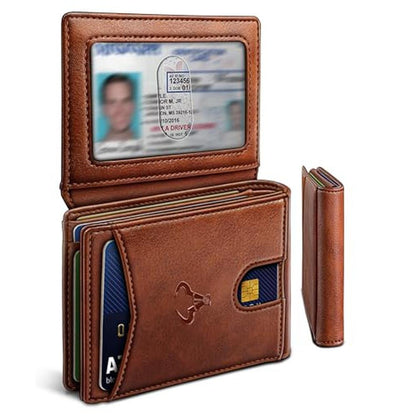 BULLIANT Men Wallet: Slim Leather Wallet Front Pocket Card – Front View