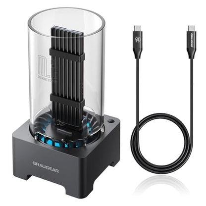 GRAUGEAR Docking Station: 40Gbps M.2 NVMe SSD Enclosure – Front View