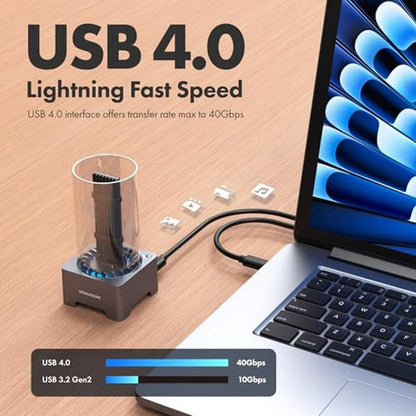 GRAUGEAR Docking Station: 40Gbps M.2 NVMe SSD Enclosure – Close-up Detail