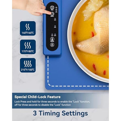 Electric Food Warmer: Premium Silicone Nano-Material – Close-up Detail