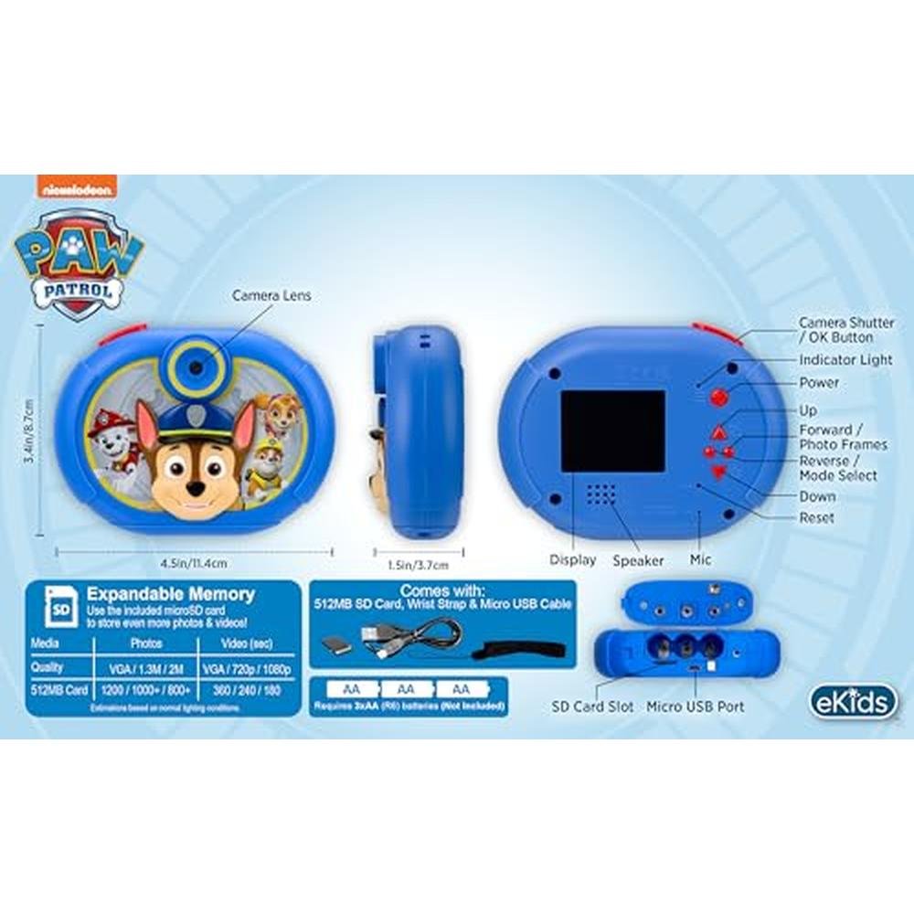 Kids Camera with SD Card: ekids Paw Patrol Digital Camera – Packaging