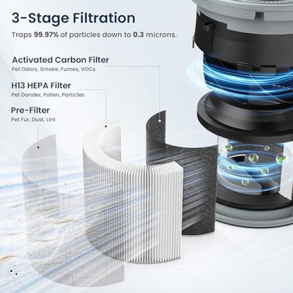 Air Purifiers for Home: LUNINO H13 True HEPA Air Purifier – Close-up Detail