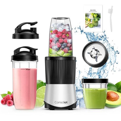 Consciot CB08: 11-Piece Blender Set with Stainless Steel – Front View