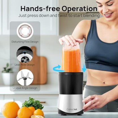 Consciot CB08: 11-Piece Blender Set with Stainless Steel – Close-up Detail