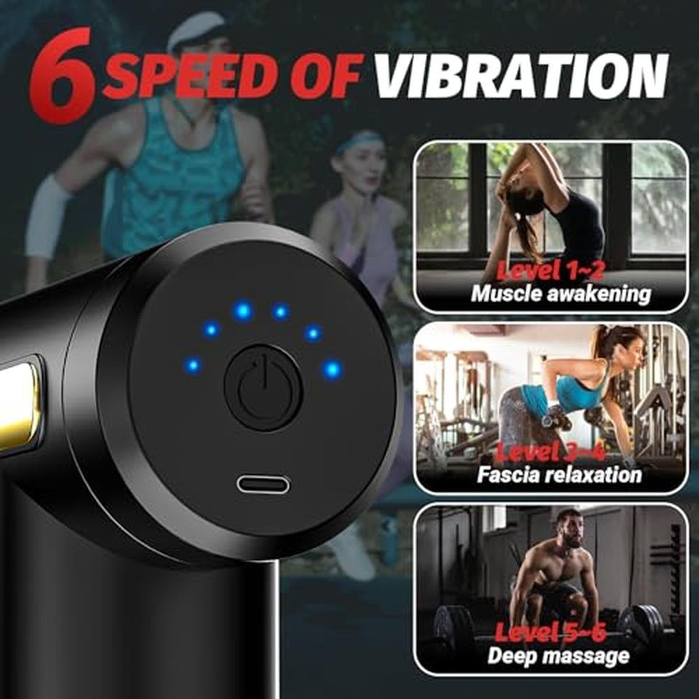 Massage Gun: Brantefa Deep Tissue Percussion Handheld – Side View