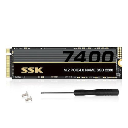 NVMe SSK: SSK M.2 NVMe SSD 2TB PCIe Gen 4.0 x4 M.2 2280 SSD – Front View