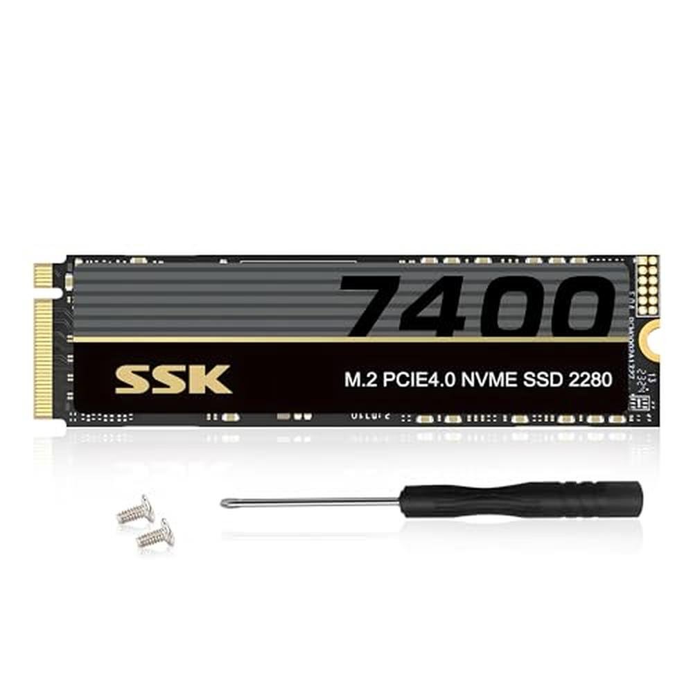 NVMe SSK: SSK M.2 NVMe SSD 1TB PCIe Gen 4.0 x4 M.2 2280 SSD – Front View