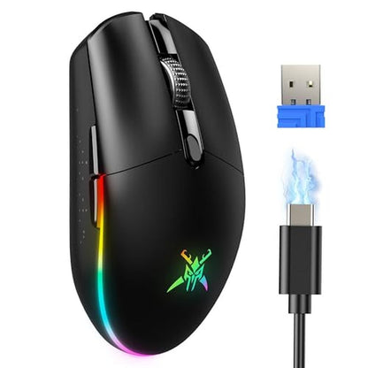 TECKNET Wireless Gaming Mouse Rechargeable – Front View