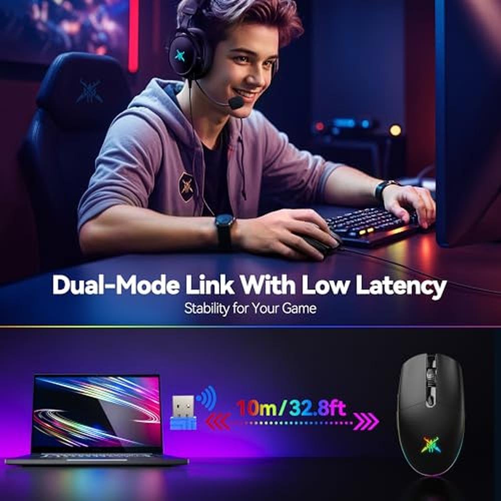 TECKNET Wireless Gaming Mouse Rechargeable – Close-up Detail