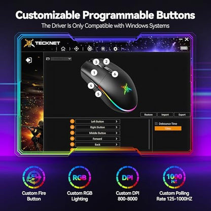 TECKNET Wireless Gaming Mouse Rechargeable – In Use