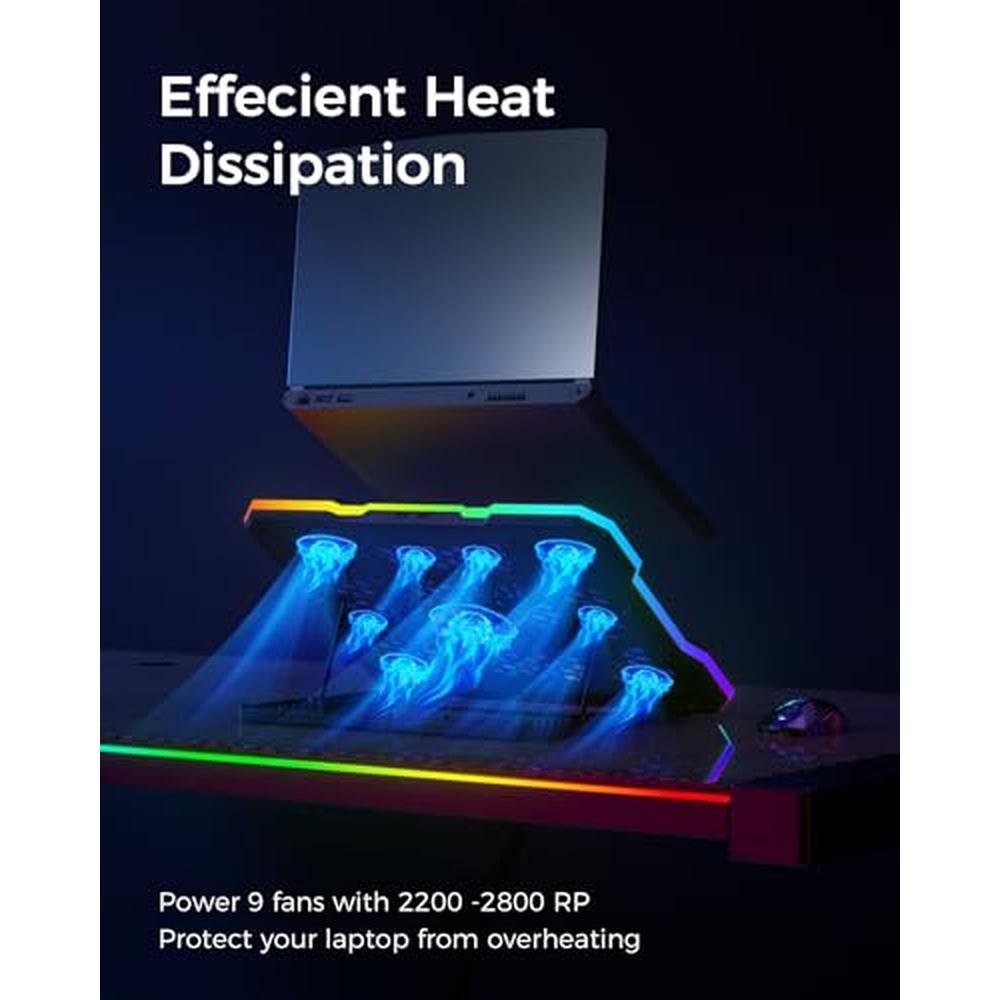 Laptop Cooling: ChillCore Laptop Cooling Pad RGB Lights – Side View