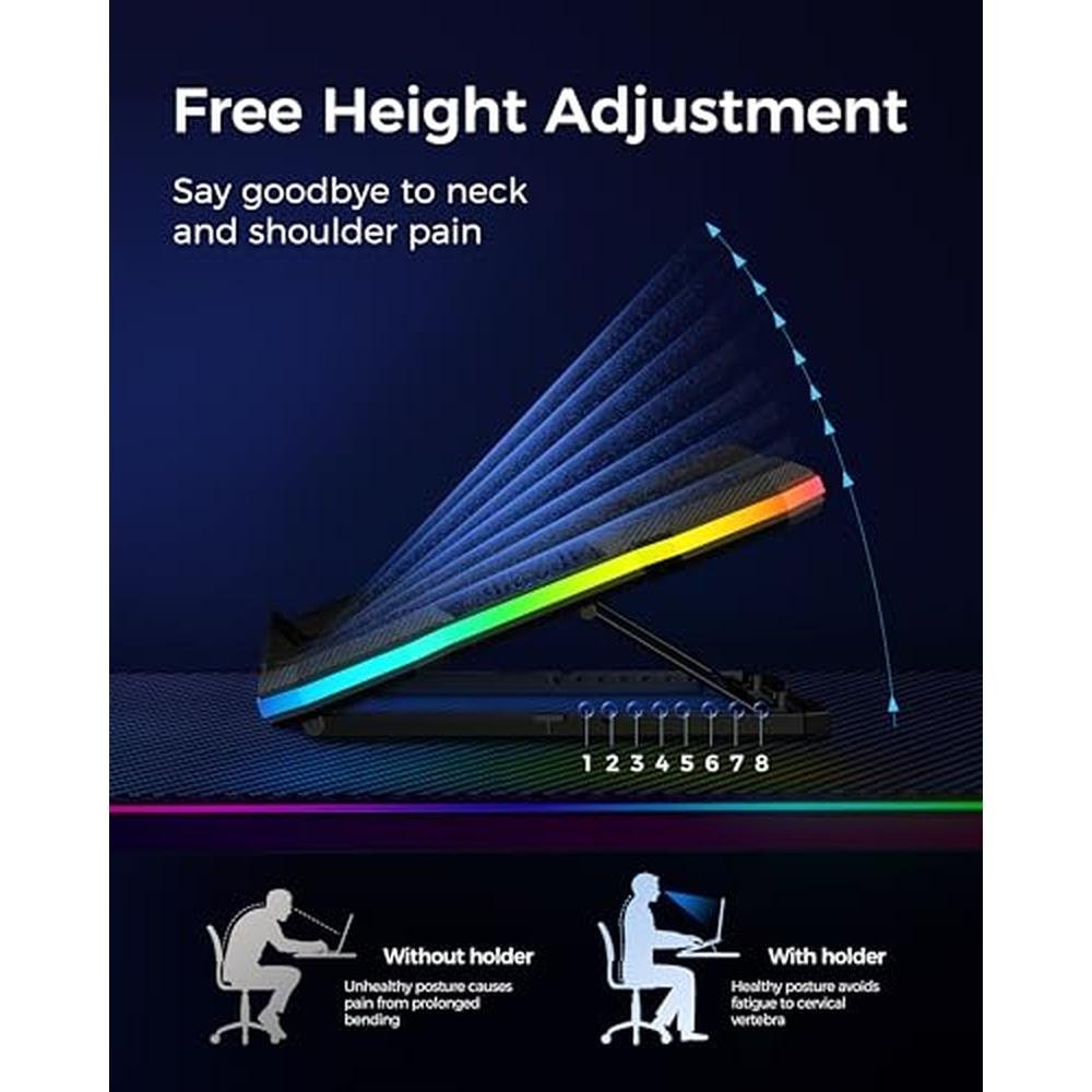 Laptop Cooling: ChillCore Laptop Cooling Pad RGB Lights – Close-up Detail