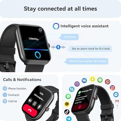 Fitness Watch: Alexa Built-in 1.91 Smart Watch with Heart – Side View