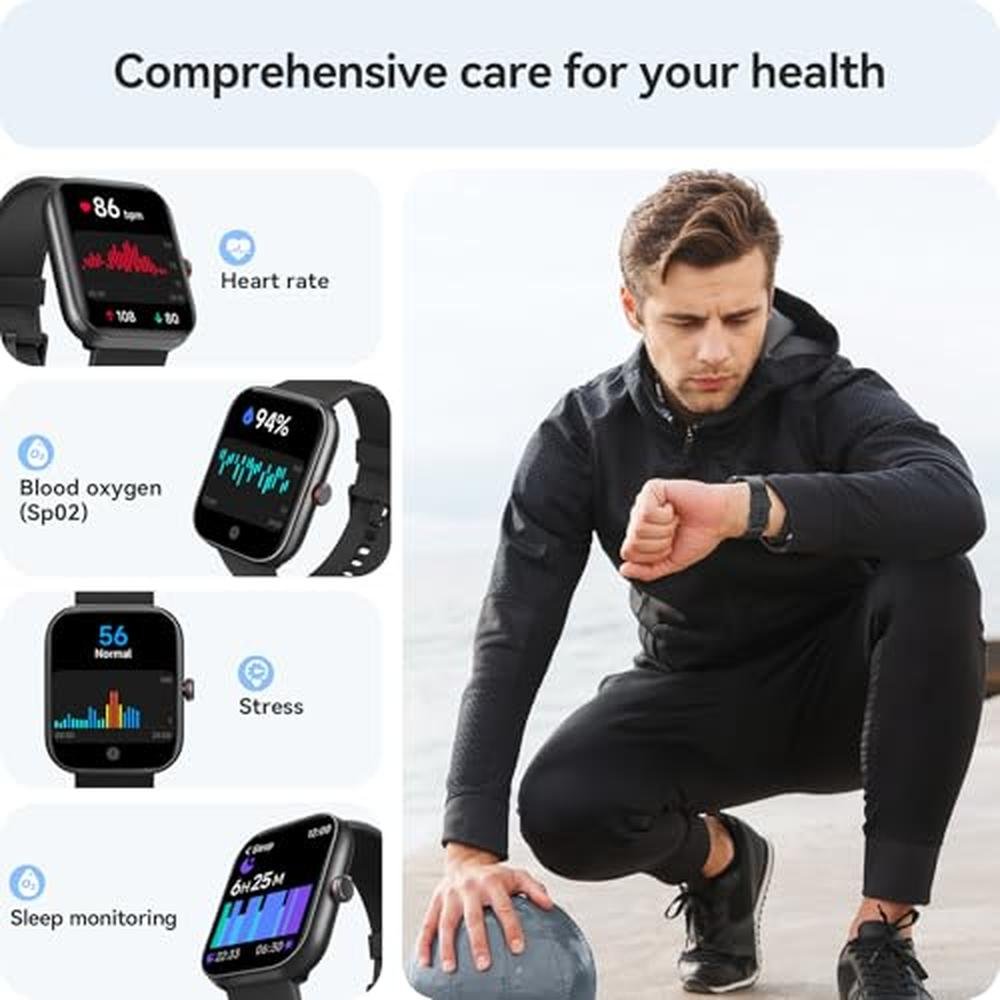 Fitness Watch: Alexa Built-in 1.91 Smart Watch with Heart – In Use