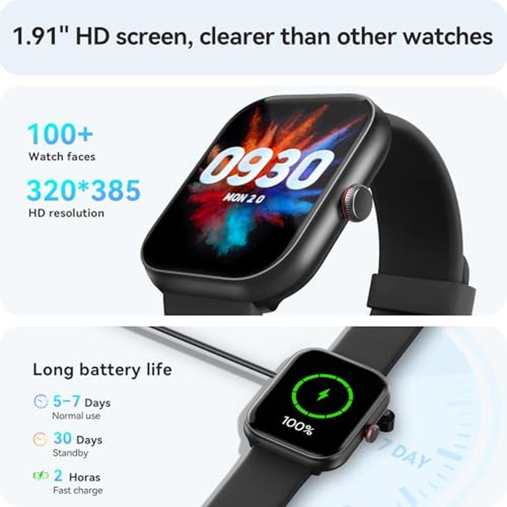Fitness Watch: Alexa Built-in 1.91 Smart Watch with Heart – Packaging